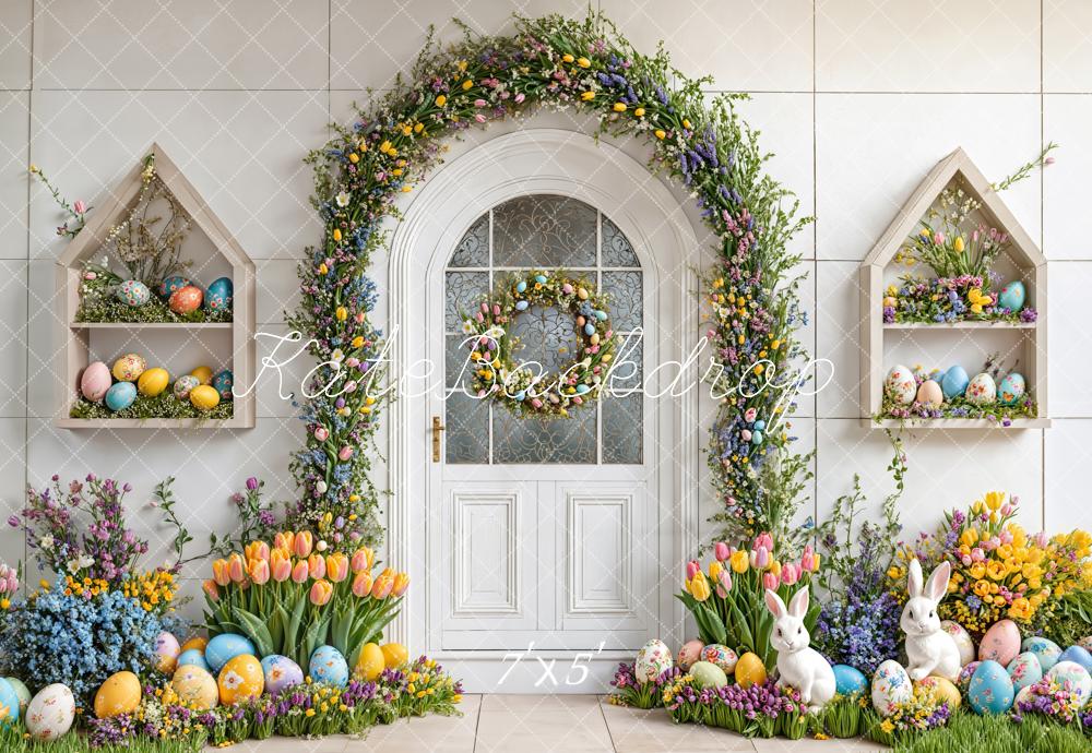 Lightning Deals Kate Easter Bunny Floral Arch Backdrop Designed by Emetselch -UK