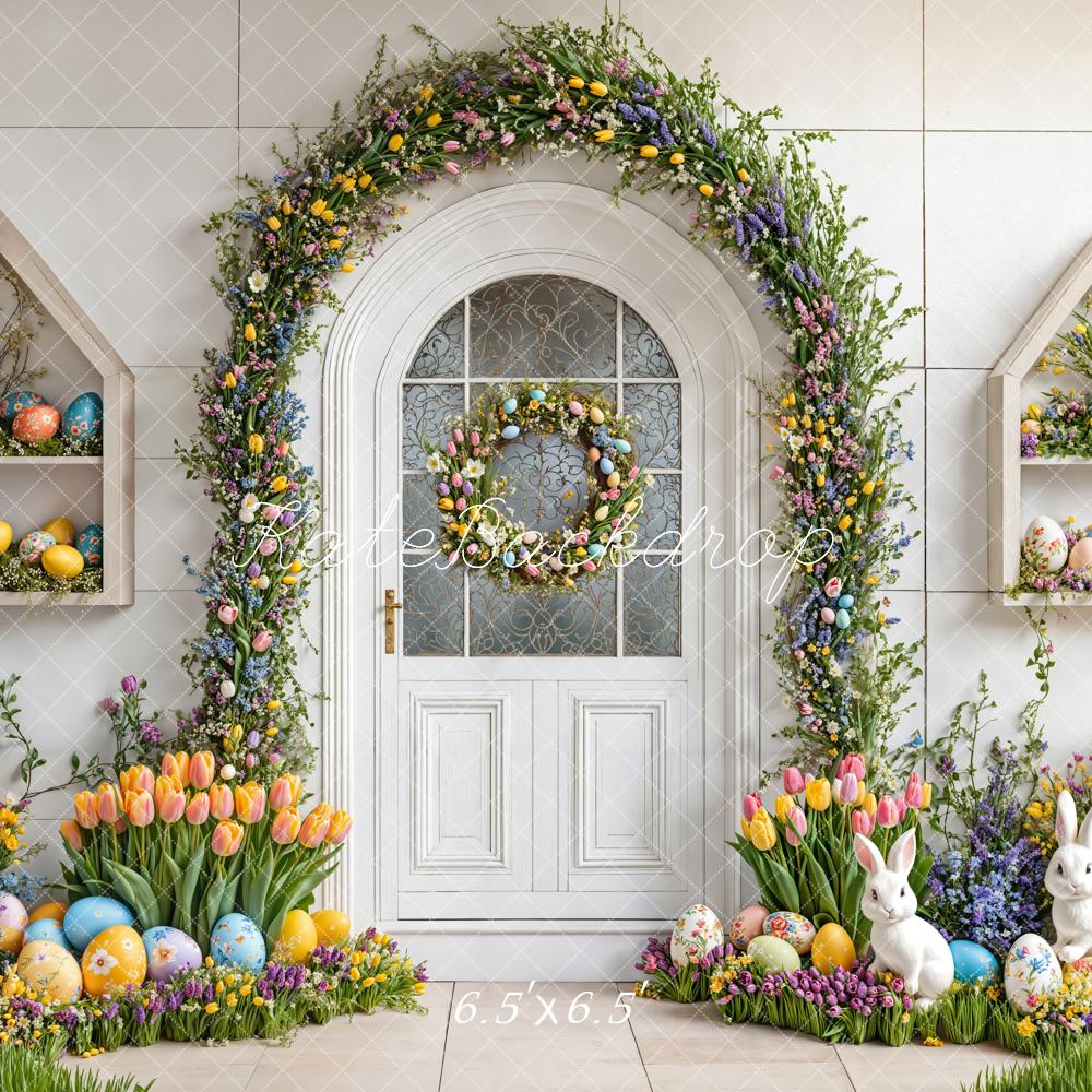 Lightning Deals Kate Easter Bunny Floral Arch Backdrop Designed by Emetselch -UK