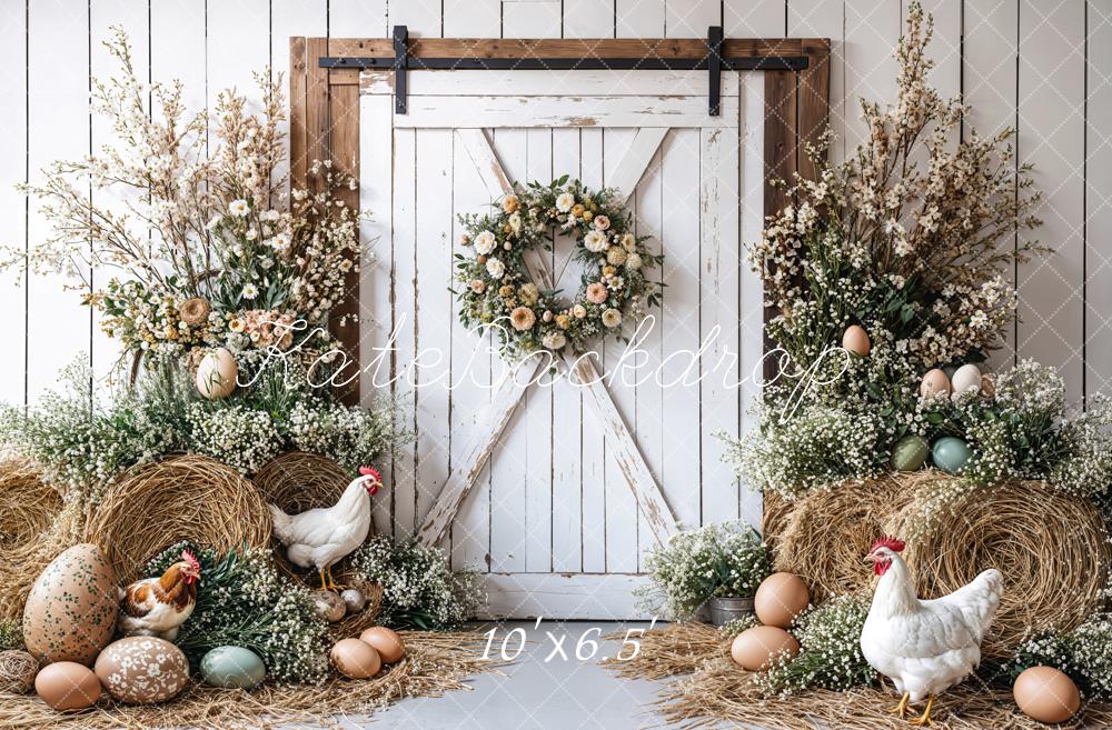 Kate Easter Farmhouse Spring Floral Backdrop Designed by Emetselch -UK