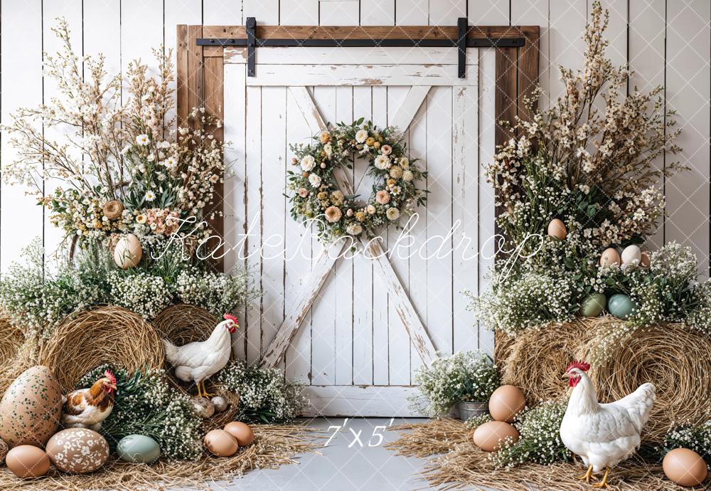 Kate Easter Farmhouse Spring Floral Backdrop Designed by Emetselch -UK