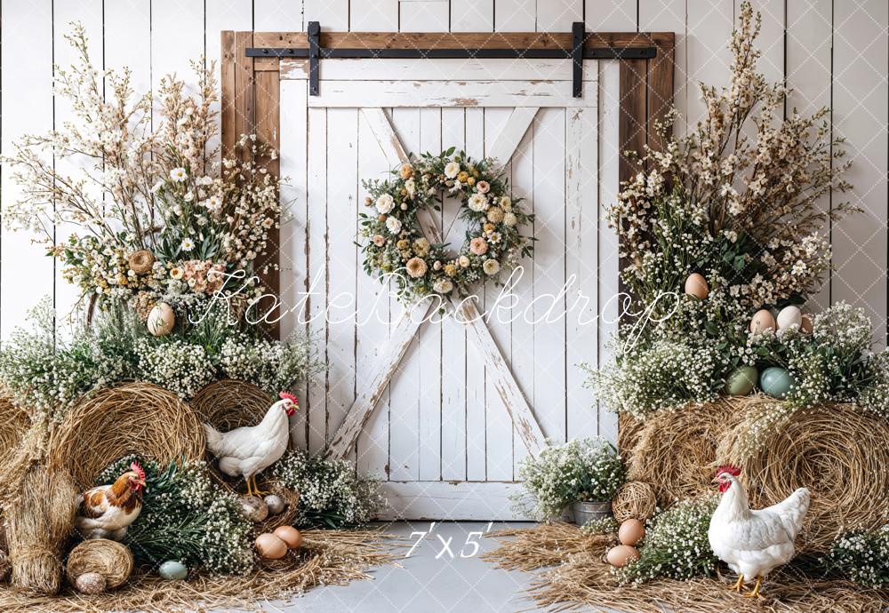 Kate Easter Farmhouse Spring Floral Backdrop Designed by Emetselch