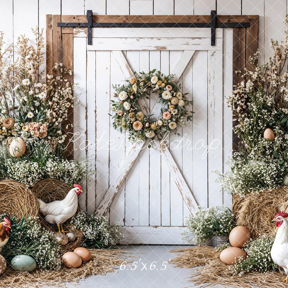 Kate Easter Farmhouse Spring Floral Backdrop Designed by Emetselch -UK