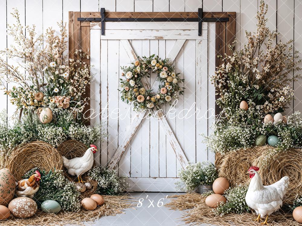 Kate Easter Farmhouse Spring Floral Backdrop Designed by Emetselch -UK