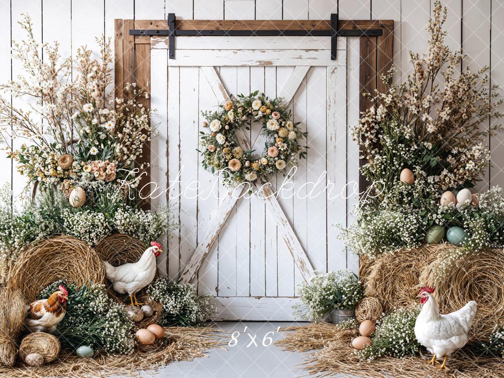 Kate Easter Farmhouse Spring Floral Backdrop Designed by Emetselch