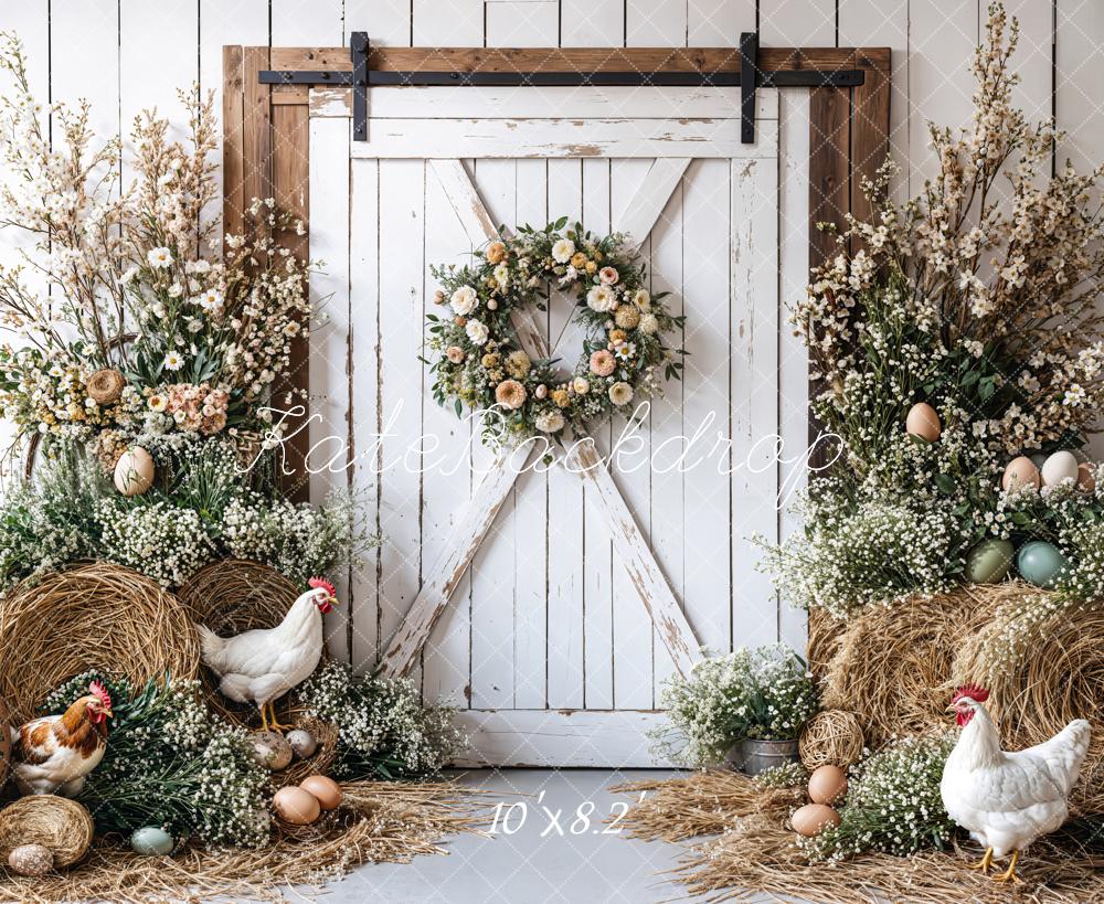 Kate Easter Farmhouse Spring Floral Backdrop Designed by Emetselch