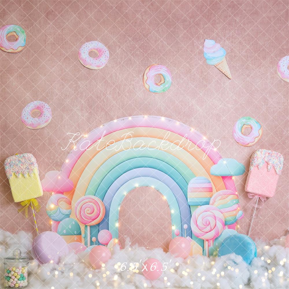 Kate Candy Rainbow Donut Backdrop Designed by Megan Leigh Photography