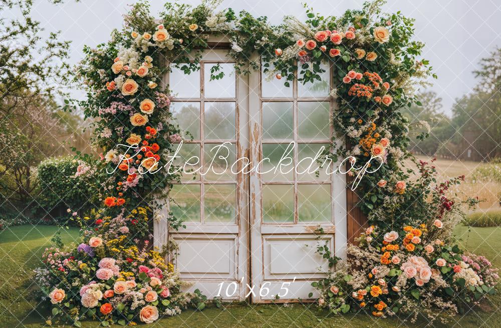 Kate Spring Flower Arch Vintage Door Backdrop Designed by Emetselch -UK