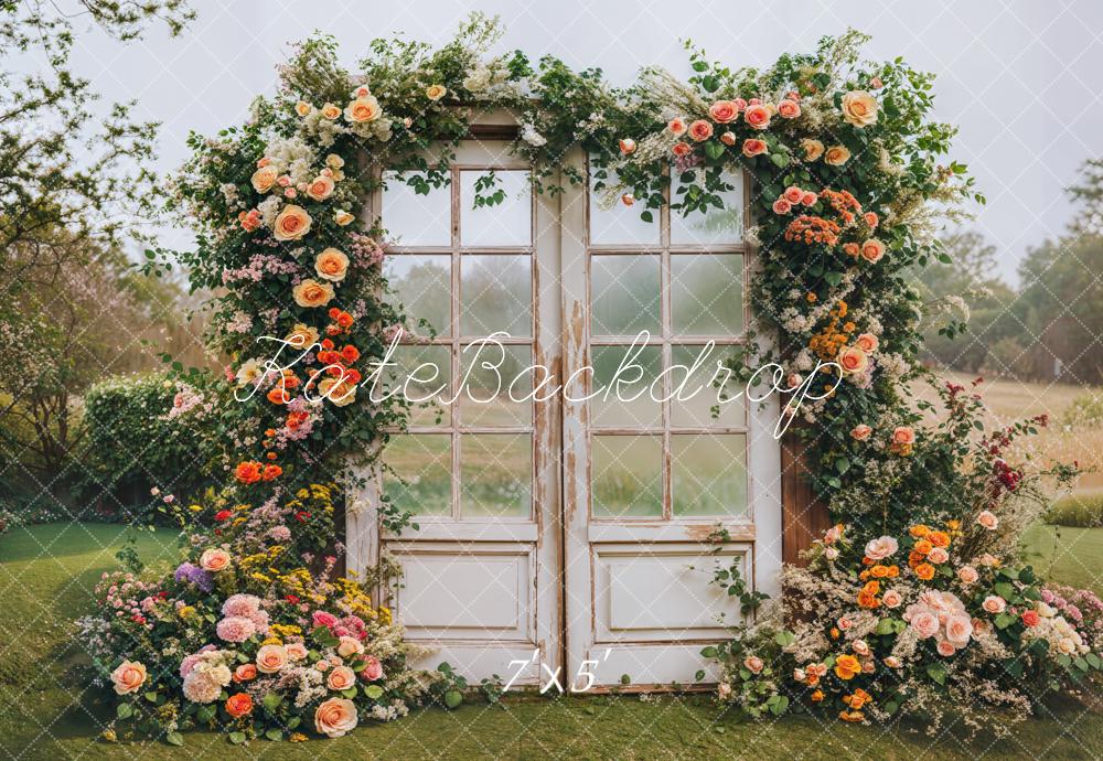 Kate Spring Flower Arch Vintage Door Backdrop Designed by Emetselch -UK