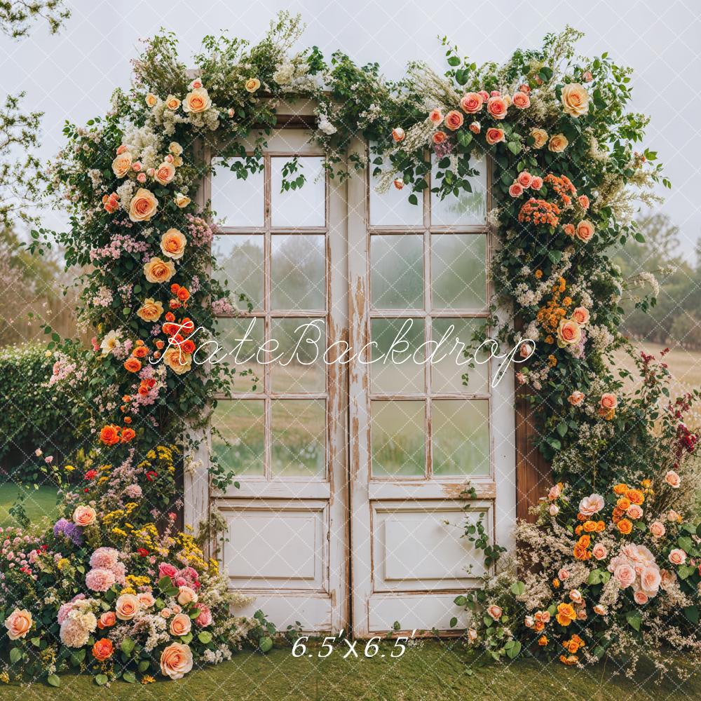 Kate Spring Flower Arch Vintage Door Backdrop Designed by Emetselch -UK