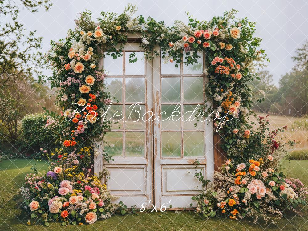 Kate Spring Flower Arch Vintage Door Backdrop Designed by Emetselch -UK