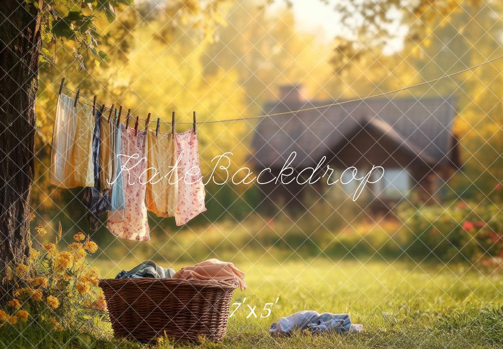 Kate Spring Laundry Day Clothes Cottage Backdrop Designed by Lidia Redekopp -UK