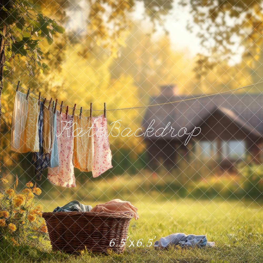 Kate Spring Laundry Day Clothes Cottage Backdrop Designed by Lidia Redekopp -UK