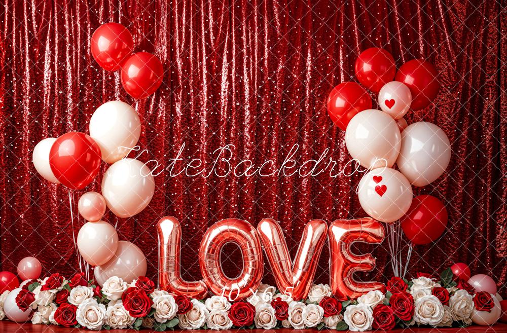 Lightning Deals Kate Valentine's Day Love Balloon Curtain Backdrop Designed by Emetselch -UK