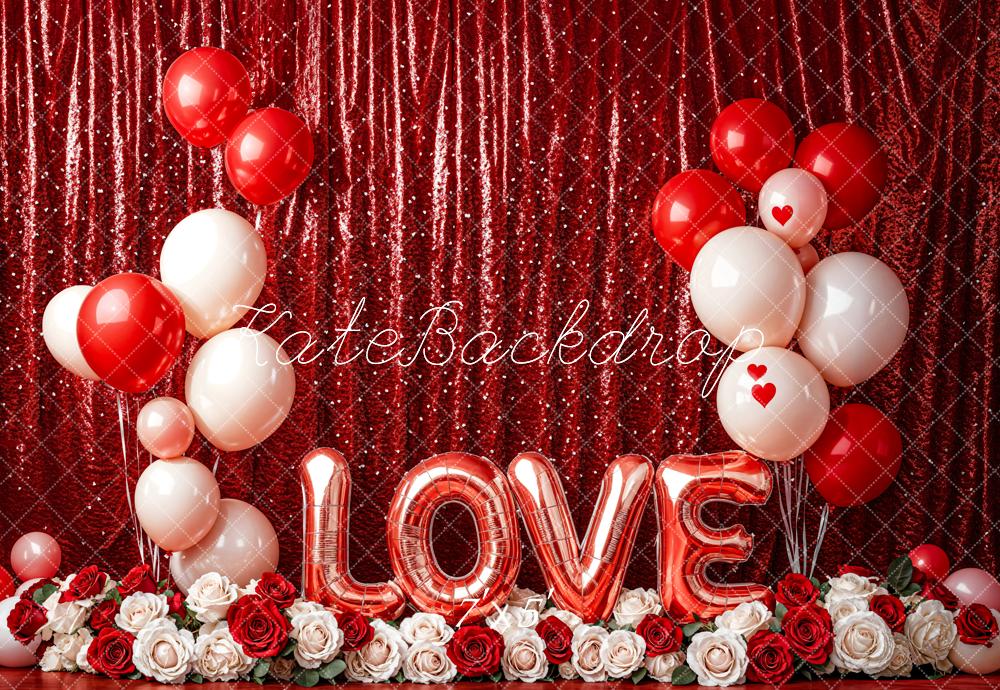 Lightning Deals Kate Valentine's Day Love Balloon Curtain Backdrop Designed by Emetselch -UK