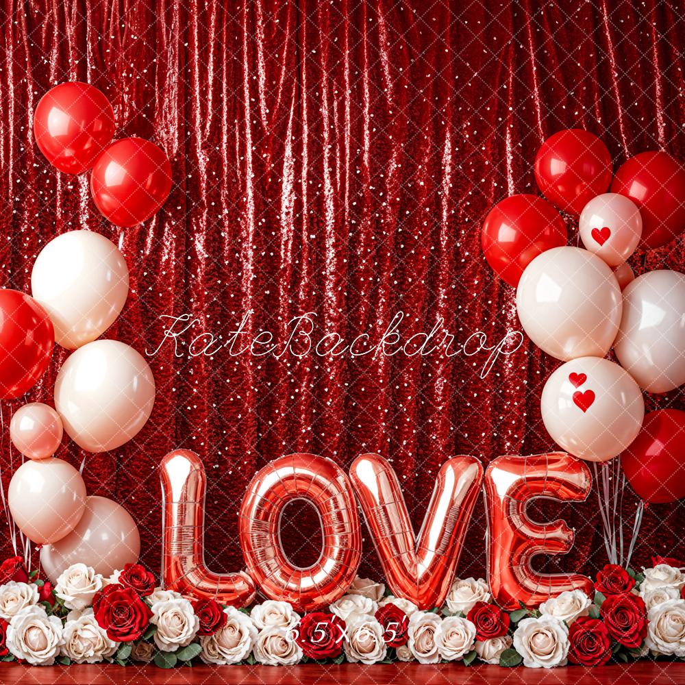 Lightning Deals Kate Valentine's Day Love Balloon Curtain Backdrop Designed by Emetselch -UK