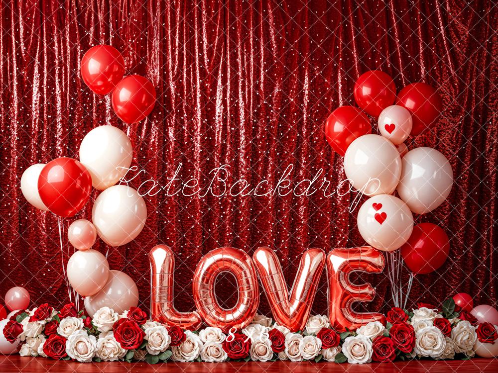 Lightning Deals Kate Valentine's Day Love Balloon Curtain Backdrop Designed by Emetselch -UK