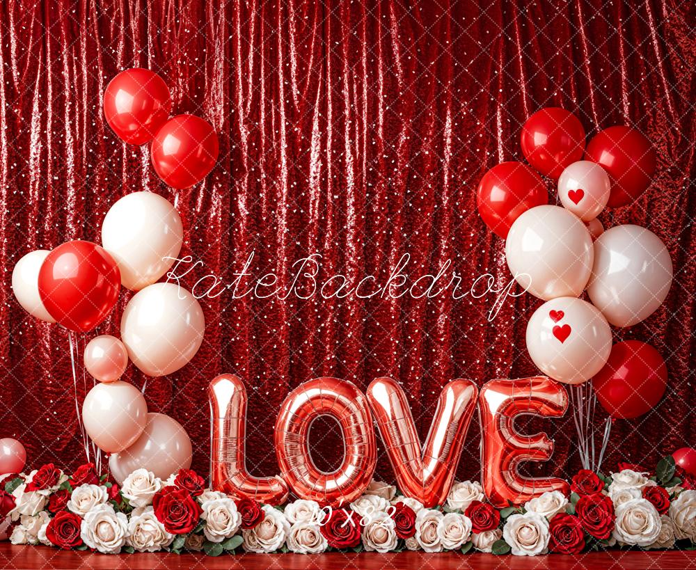 Lightning Deals Kate Valentine's Day Love Balloon Curtain Backdrop Designed by Emetselch -UK