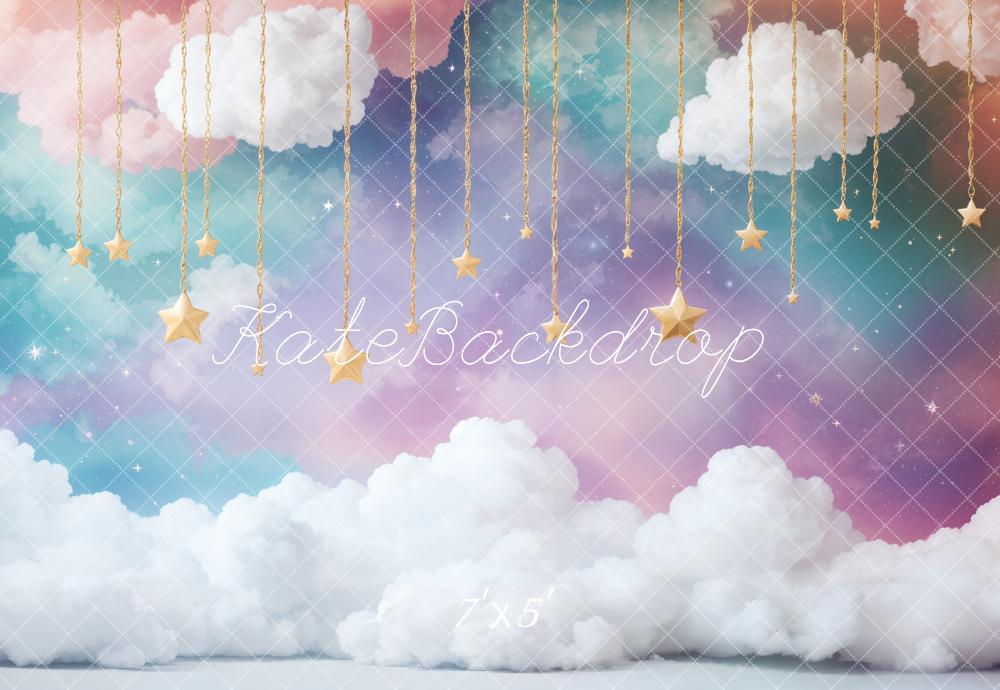 Kate Cake Smash Dreamy Clouds Starry Sky Backdrop Designed by Emetselch