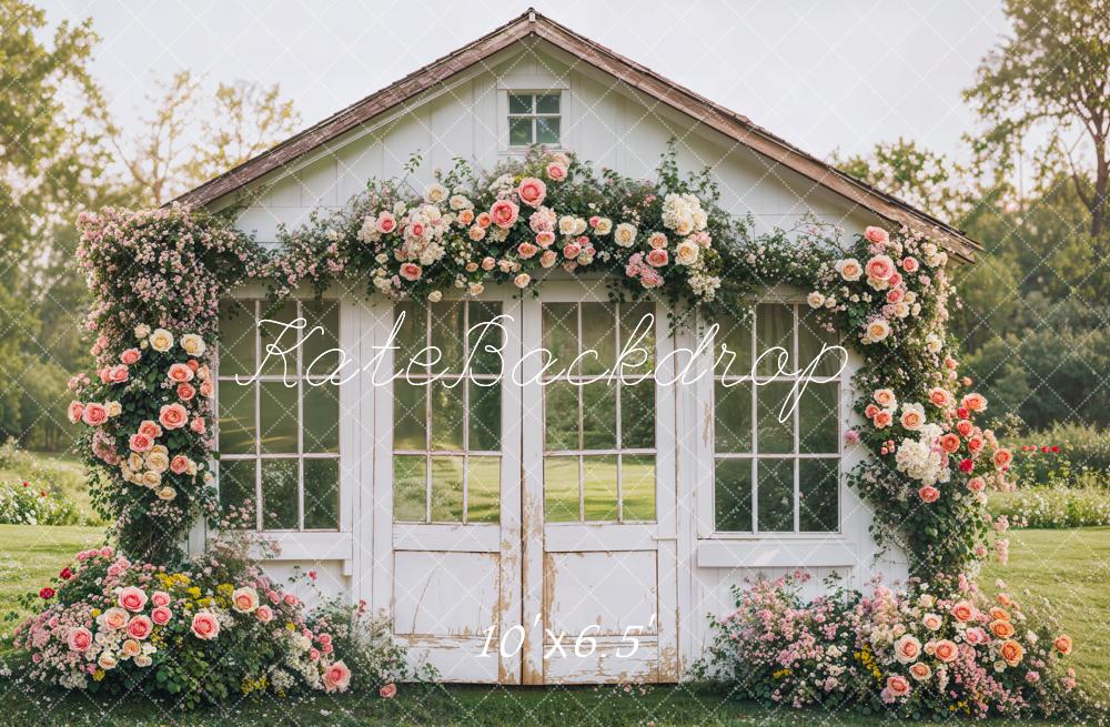 Kate Spring Flower House Rustic Garden Backdrop Designed by Emetselch -UK