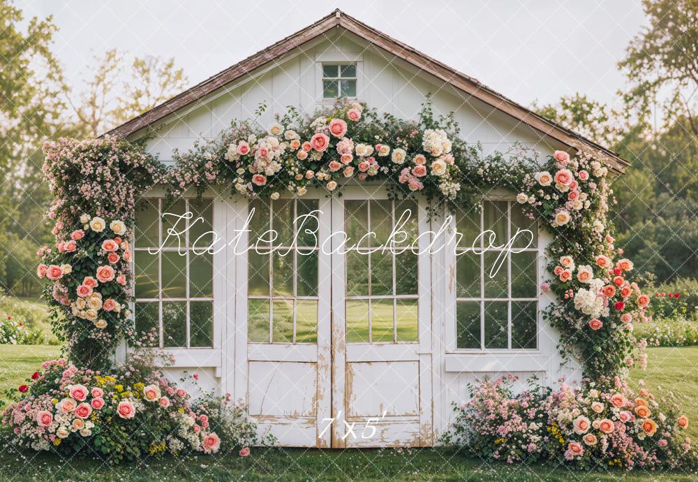 Kate Spring Flower House Rustic Garden Backdrop Designed by Emetselch -UK