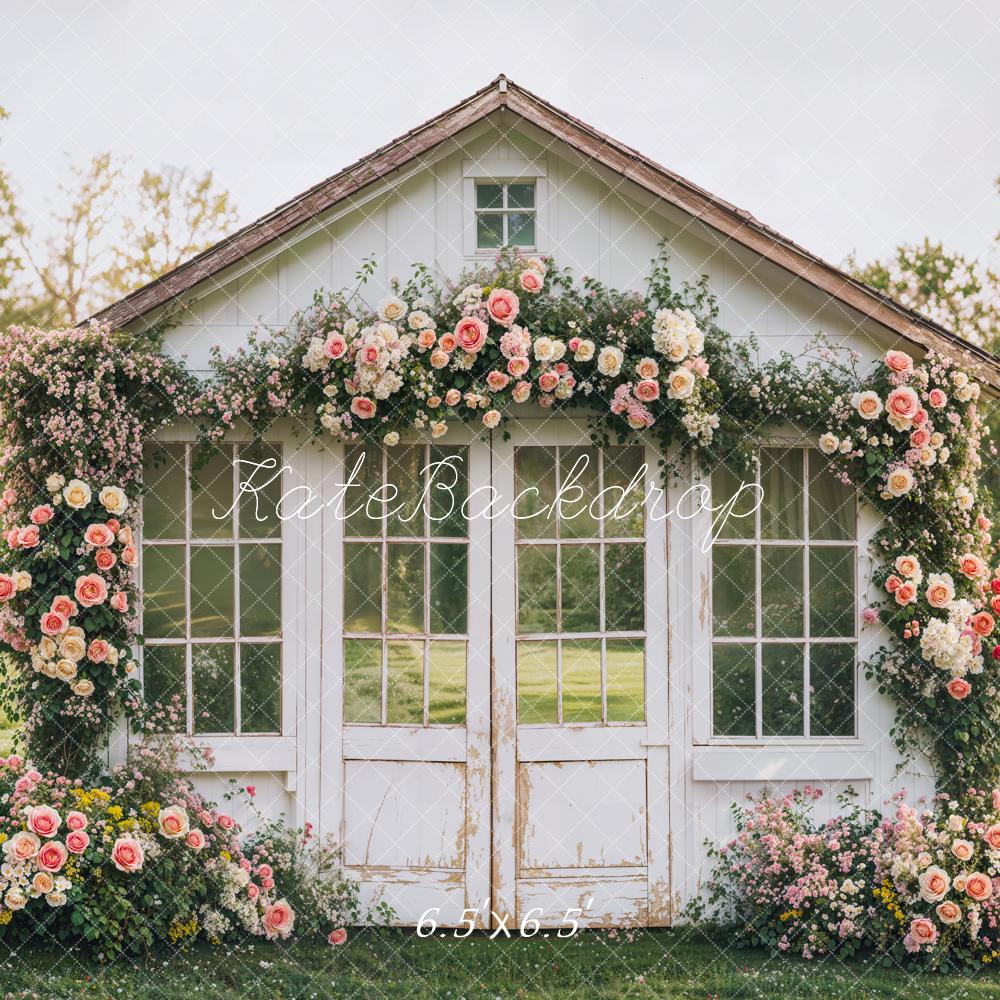 Kate Spring Flower House Rustic Garden Backdrop Designed by Emetselch -UK