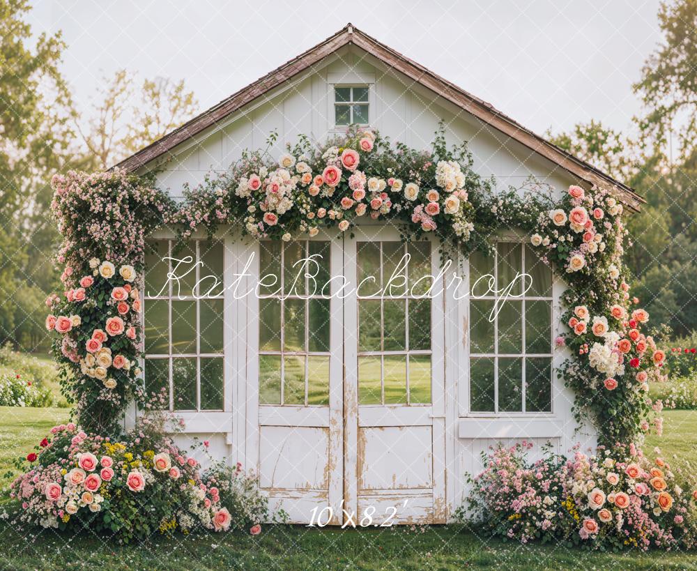 Kate Spring Flower House Rustic Garden Backdrop Designed by Emetselch -UK