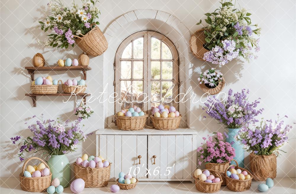 Lightning Deals Kate Easter Egg Floral Baskets Window Backdrop Designed by Emetselch -UK