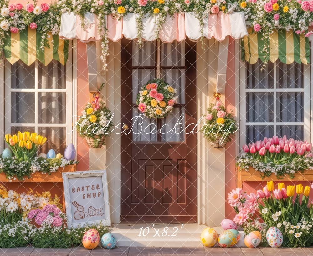 Kate Easter Shop Flowers Eggs Backdrop Designed by Emetselch -UK