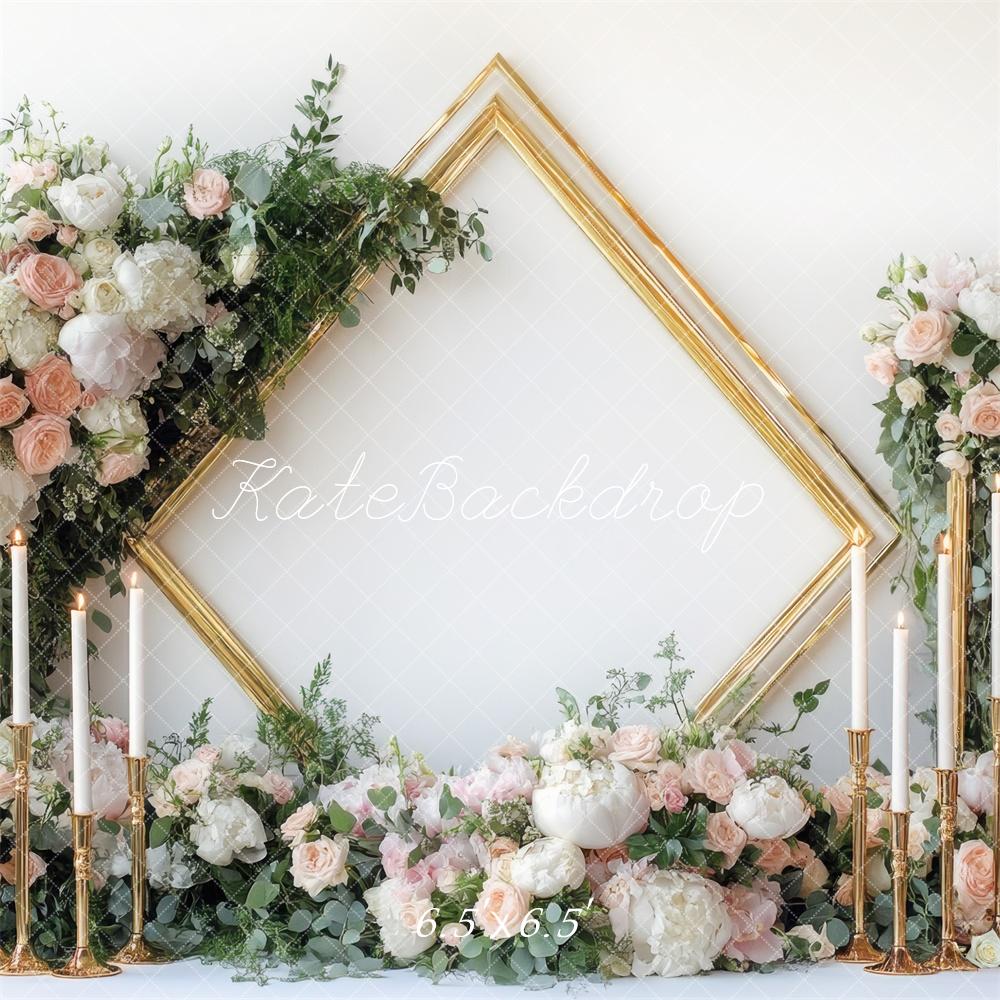 Kate Spring Wedding Floral Frame Candle Backdrop Designed by Mini MakeBelieve -UK