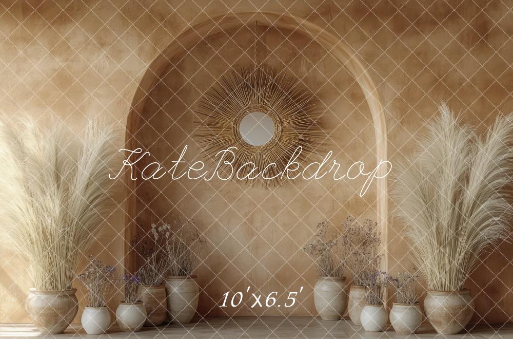 Kate Boho Arch Dried Pampas Wall Backdrop Designed by Mini MakeBelieve -UK