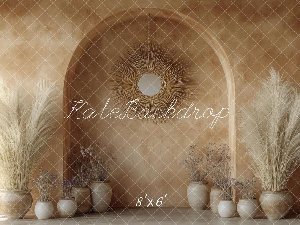 Kate Boho Arch Dried Pampas Wall Backdrop Designed by Mini MakeBelieve -UK