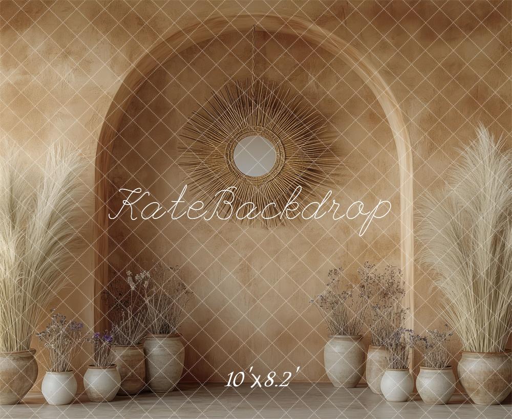 Kate Boho Arch Dried Pampas Wall Backdrop Designed by Mini MakeBelieve -UK