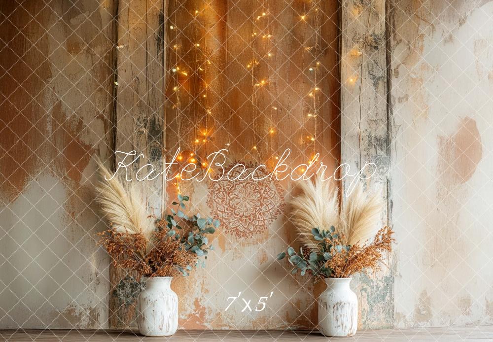 Kate Boho Rustic Floral Pattern Wall Backdrop Designed by Mini MakeBelieve -UK