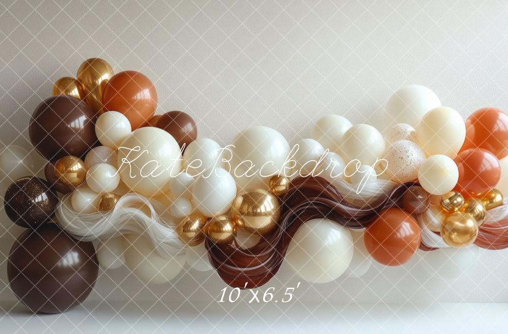 Kate Balloon Wave Brown Backdrop Designed by Mini MakeBelieve -UK