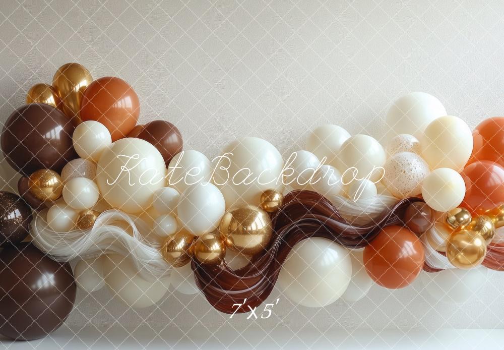 Kate Balloon Wave Brown Backdrop Designed by Mini MakeBelieve -UK