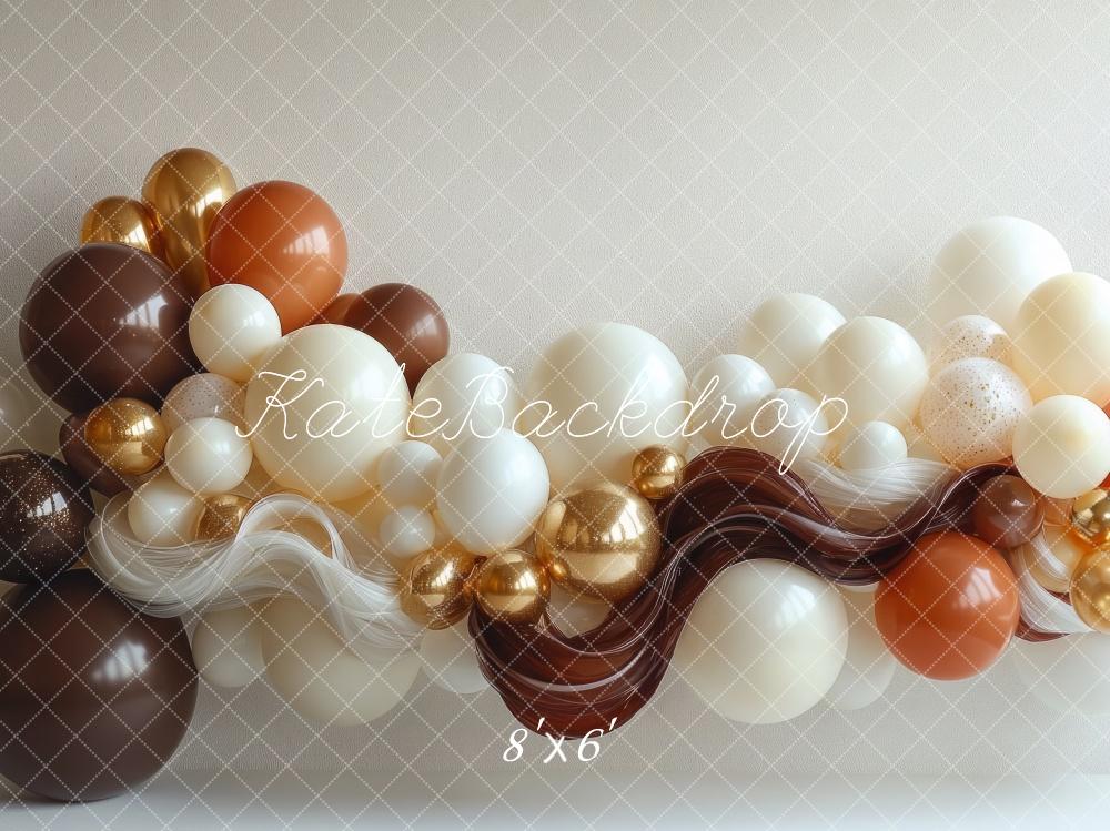 Kate Balloon Wave Brown Backdrop Designed by Mini MakeBelieve -UK