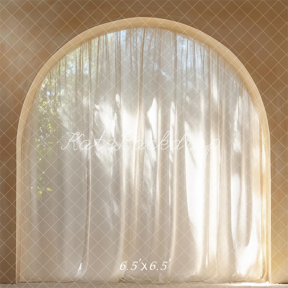 Kate Boho Elegant Arched Window Curtain Backdrop Designed by Mini MakeBelieve -UK