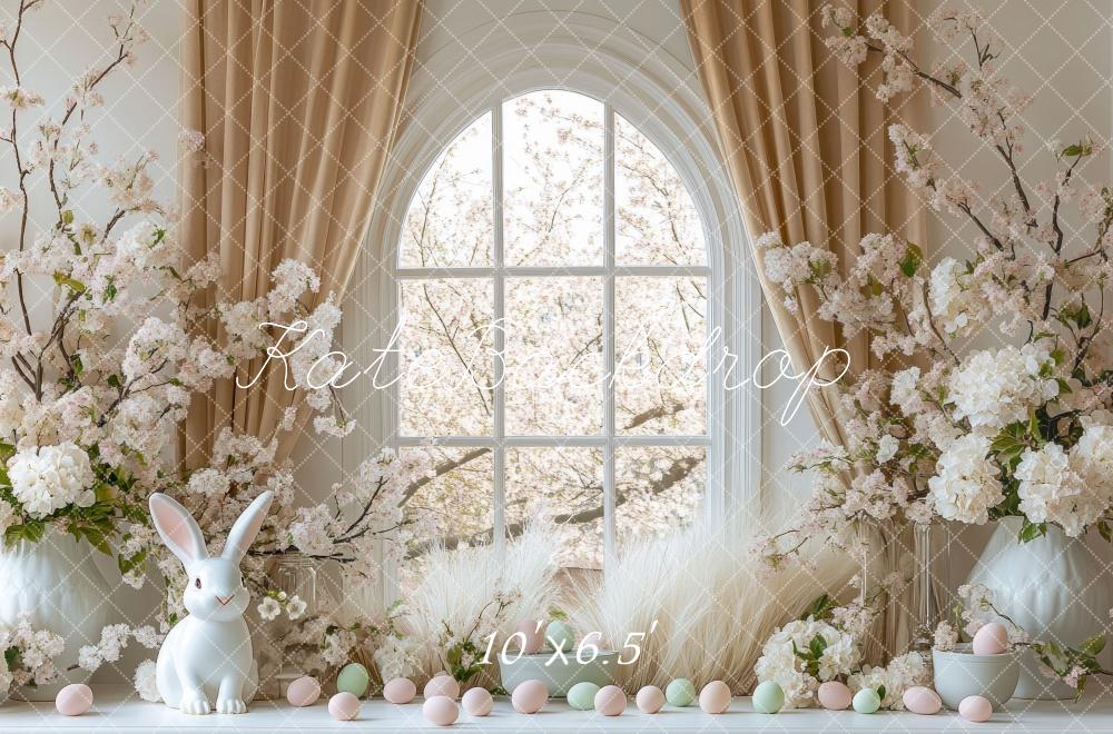 Kate Easter Bunny Floral Arched Window Backdrop Designed by Mini MakeBelieve -UK