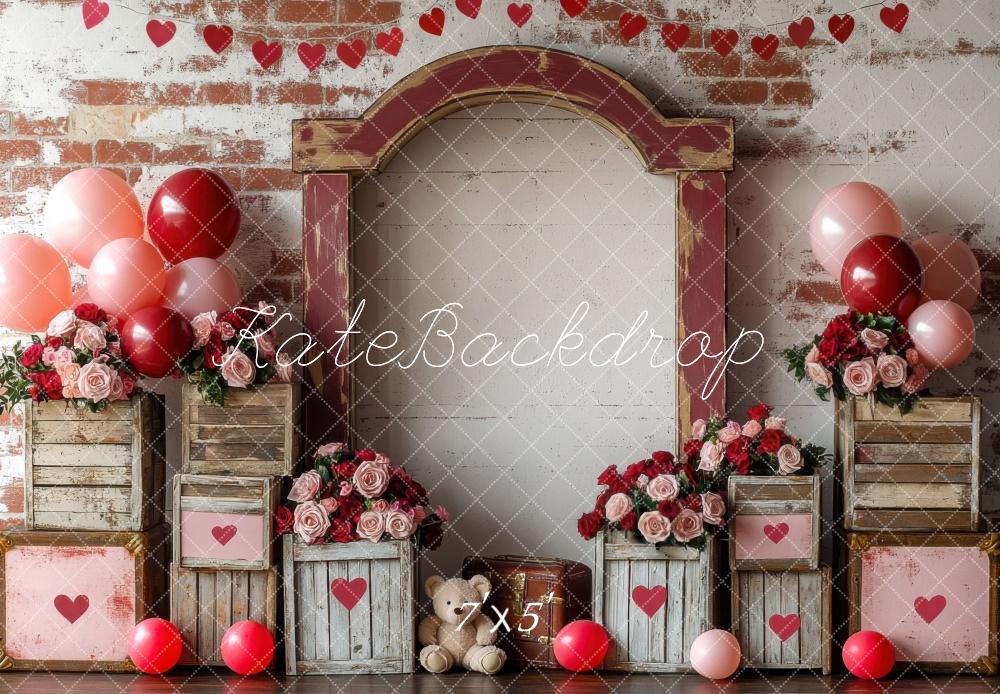 Kate Valentine Balloon Vintage Teddy Bears Backdrop Designed by Mini MakeBelieve -UK