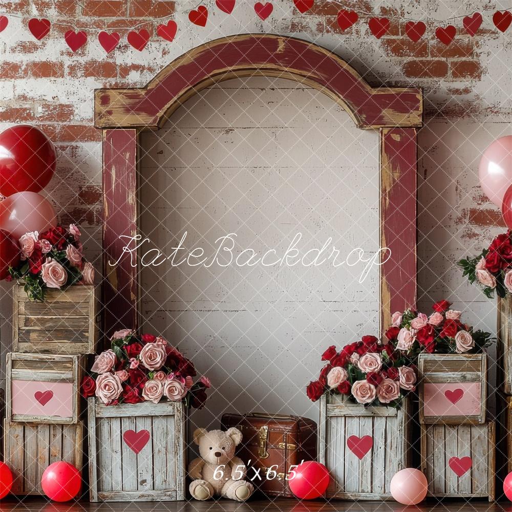 Kate Valentine Balloon Vintage Teddy Bears Backdrop Designed by Mini MakeBelieve -UK