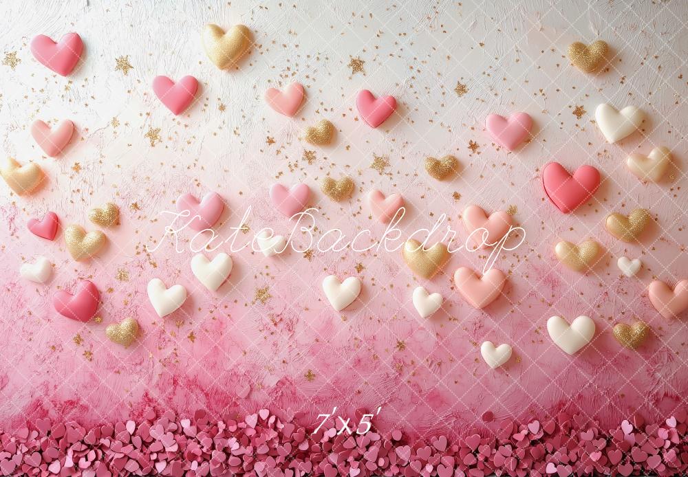 Kate Valentine Pink Hearts Stars Wall Backdrop Designed by Patty Robert -UK