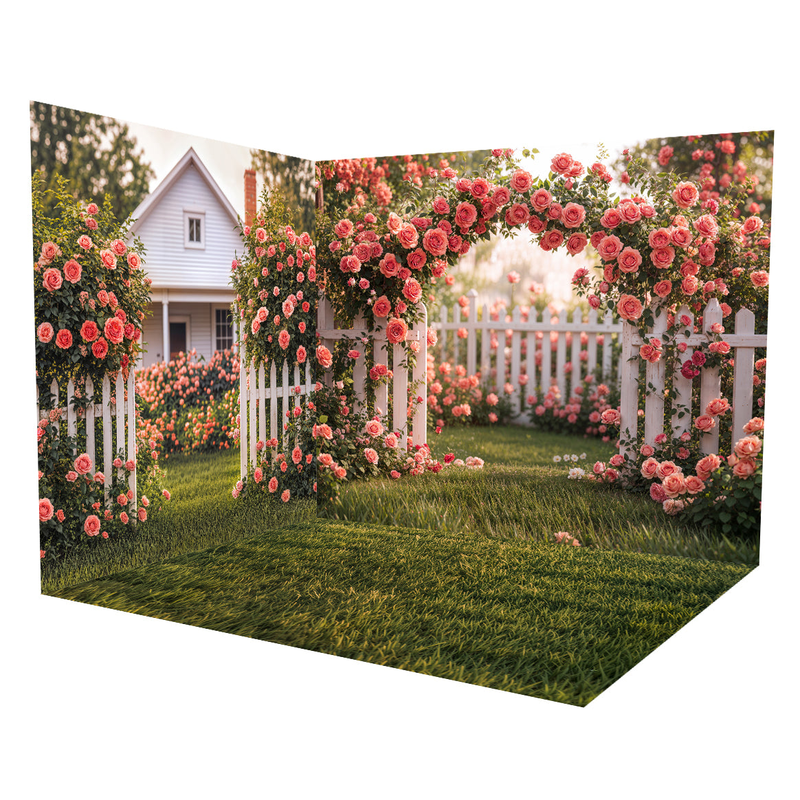 Kate Spring Flower Arch Pink Rose Garden Room Set -UK