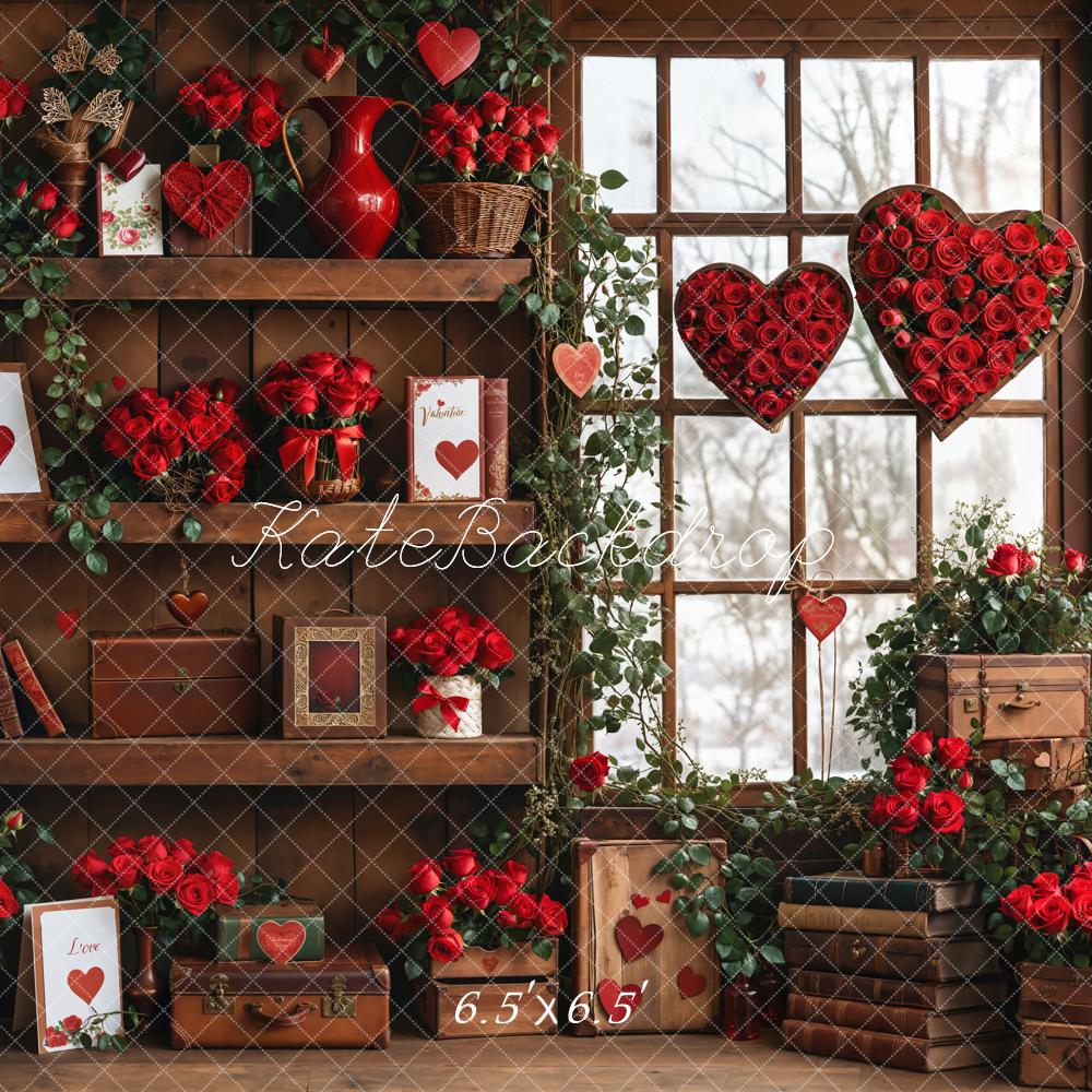 On Sale Kate Valentine Roses Wood Shelf Window Backdrop Designed by Emetselch -UK