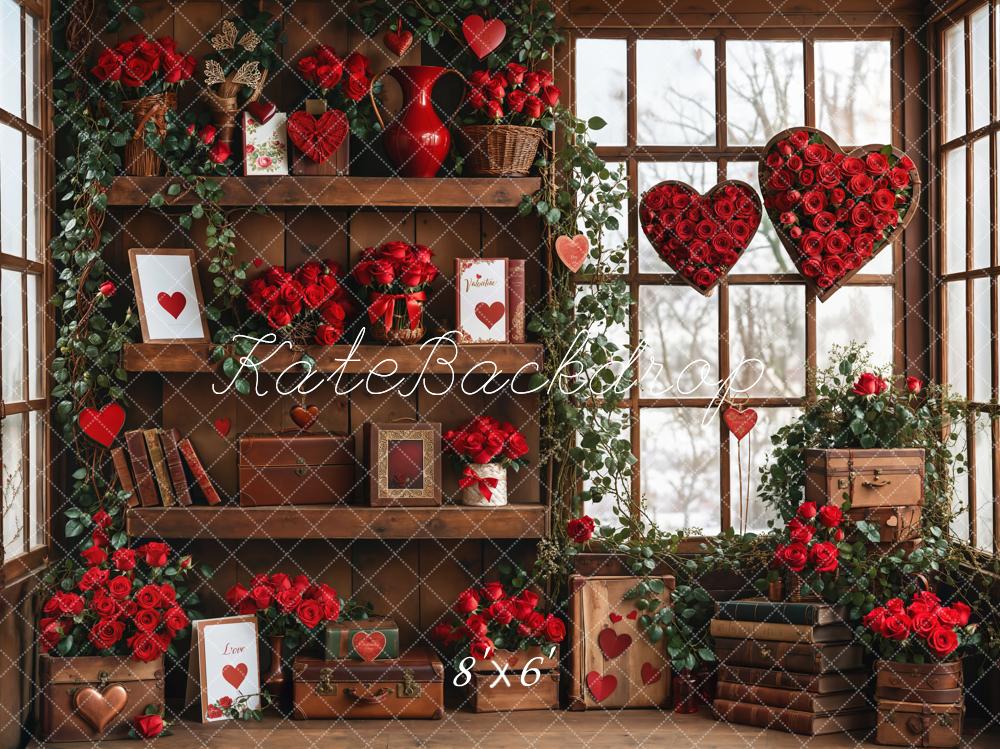 On Sale Kate Valentine Roses Wood Shelf Window Backdrop Designed by Emetselch -UK