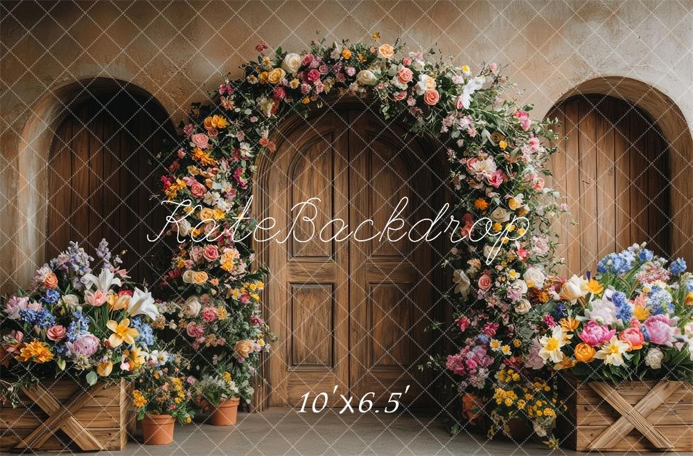 Kate Spring Flower Arch Rustic Door Backdrop Designed by Mini MakeBelieve -UK