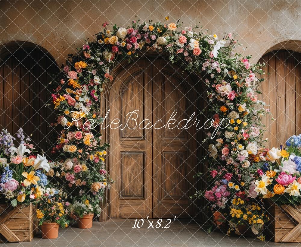 Kate Spring Flower Arch Rustic Door Backdrop Designed by Mini MakeBelieve -UK