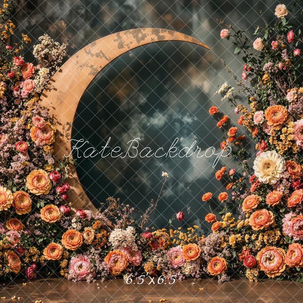 Kate Mother's Day Floral Crescent Moon Backdrop Designed by Emetselch -UK