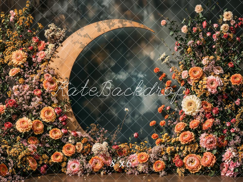 Kate Mother's Day Floral Crescent Moon Backdrop Designed by Emetselch -UK