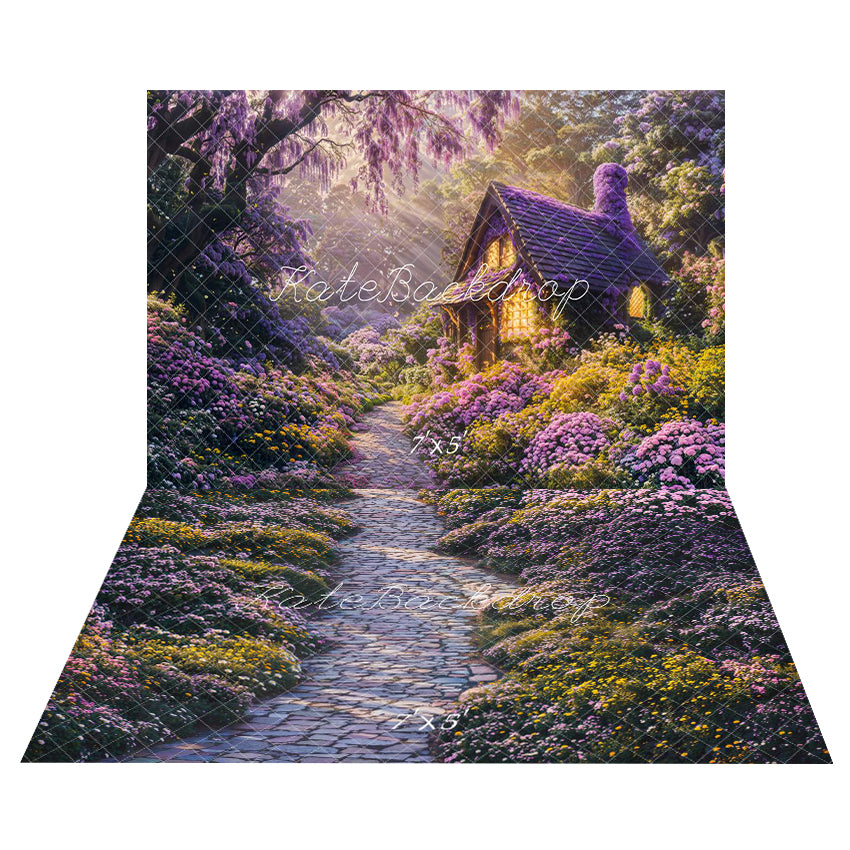 Kate Dreamy Fairy Cottage Forest Backdrop+Flower Pathway Garden Floor Backdrop -UK