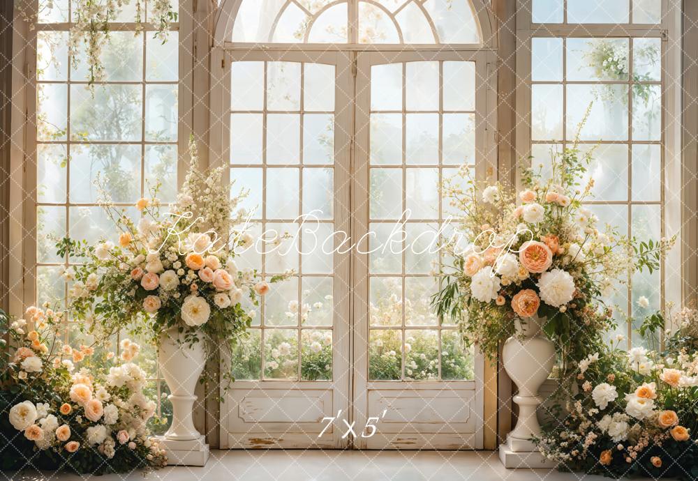 Kate Wedding Floral Arched Window Backdrop Designed by Emetselch -UK